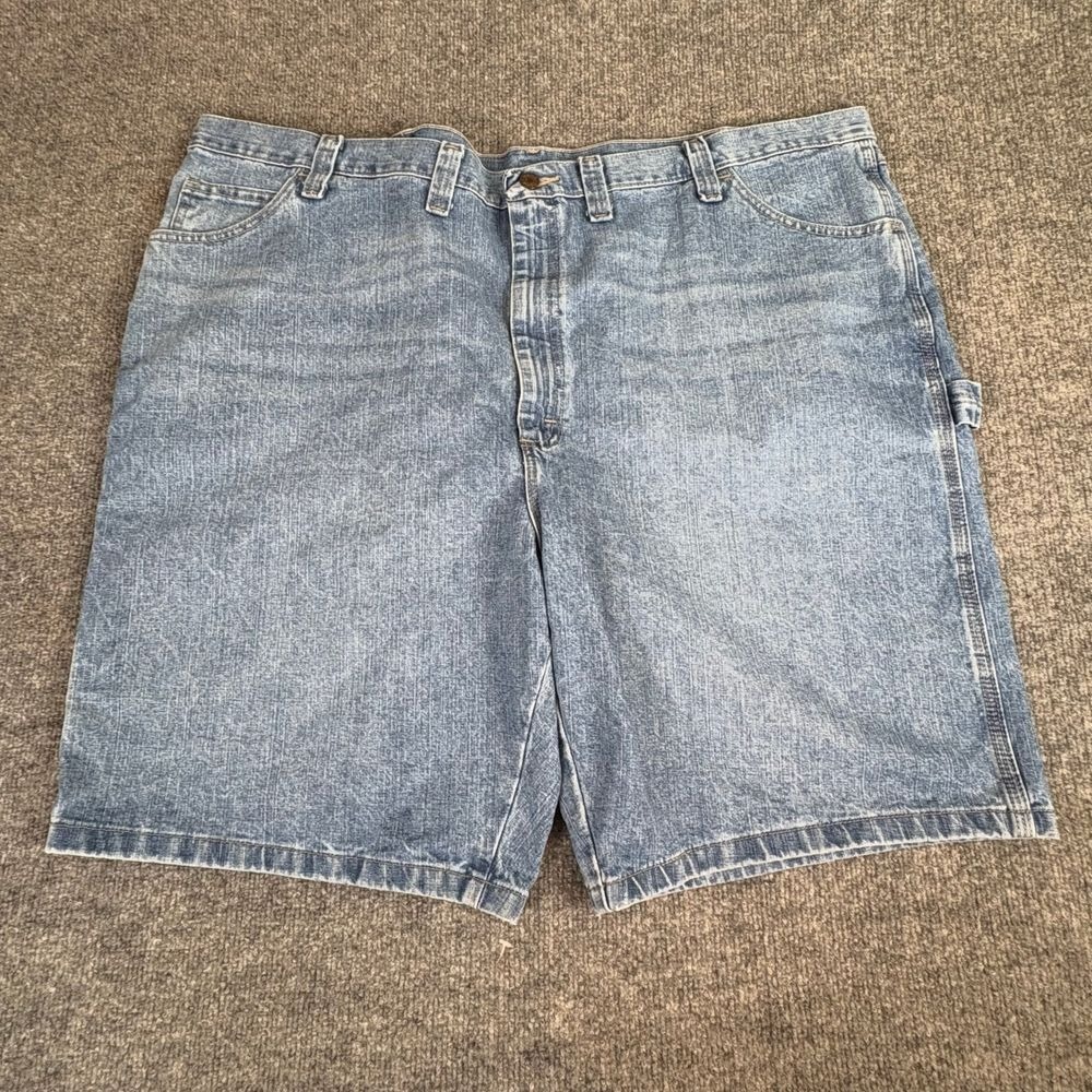 Wrangler Carpenter Jean Shorts Mens‎ 48 Blue Y2K Utility Workwear Western Rugged